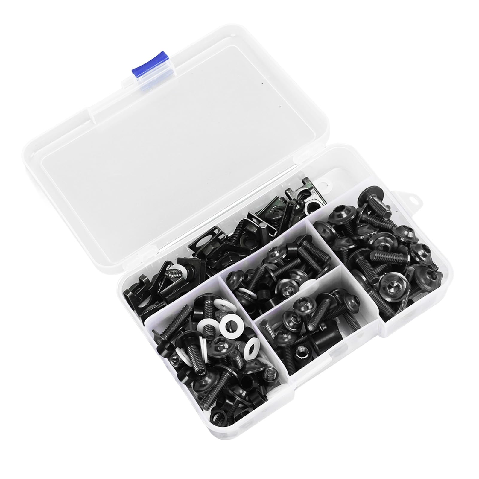 177Pcs/Kit Bulloni Carenatura Moto, M5 M6 Viti Parabrezza Moto Elementi di Fissaggio Bulloni Carenatura Kit Clip Dado per La Maggior Parte delle Moto(Nero)