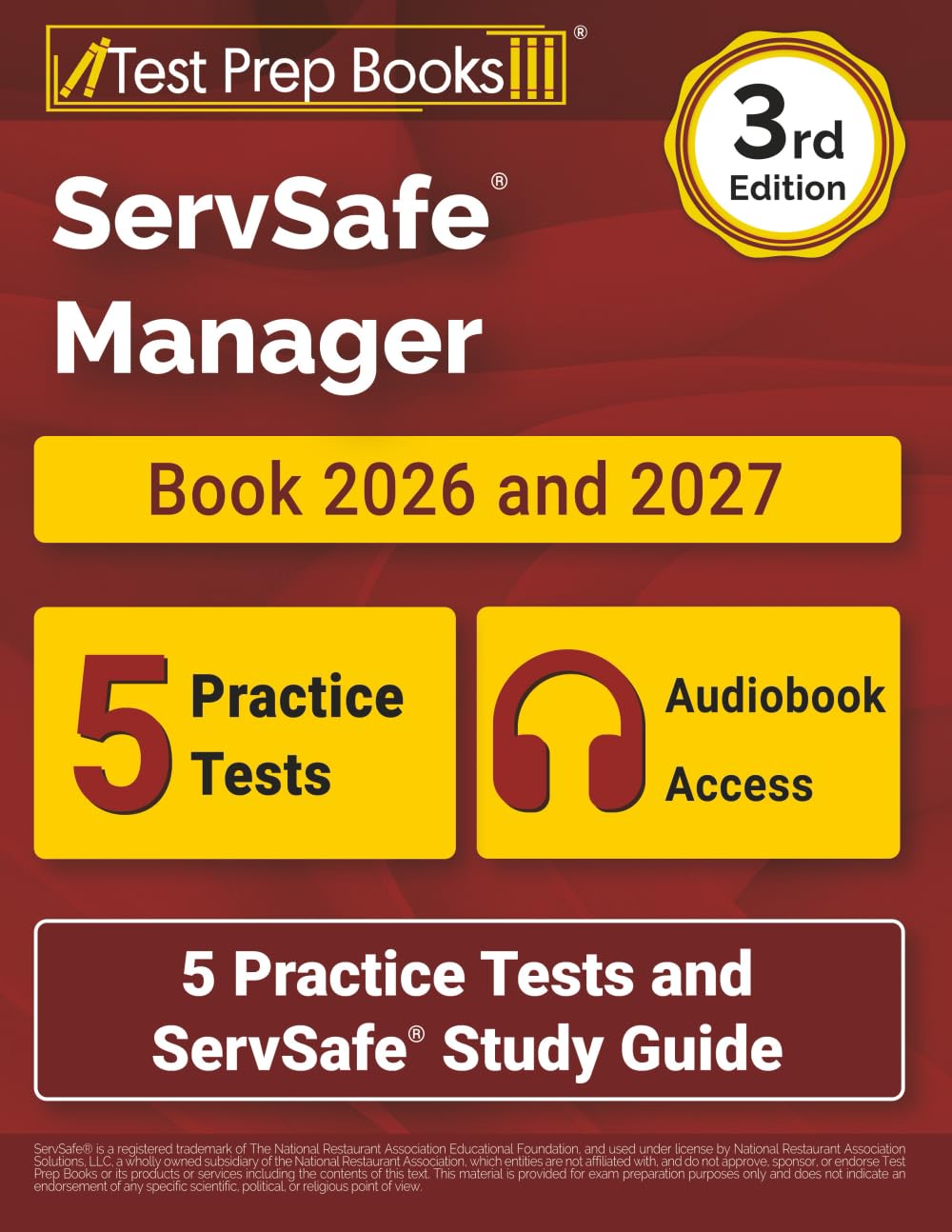 ServSafe Manager Book 2026 and 2027: 5 Practice Tests and ServSafe Study Guide [3rd Edition]