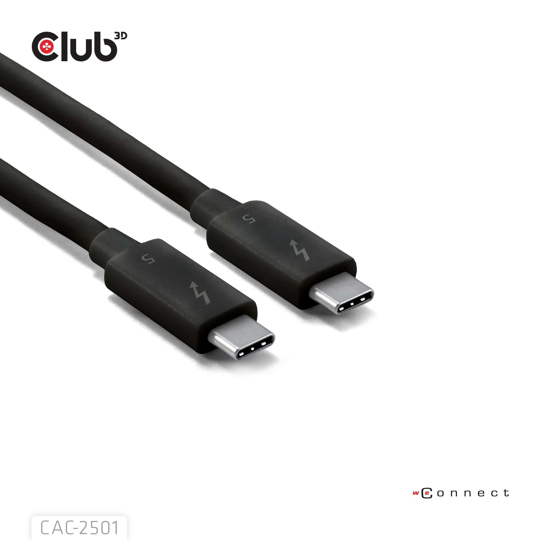 Club 3D CAC-2501 Thunderbolt™ 5 certyfikowany 8K240Hz dane 80/120 Gb/s EPR 240 W kabel M/M 1 m