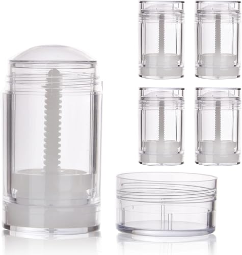 Miniatura 9 de COSIDEA 6 recipientes de desodorante vacíos redondos blancos de 2.65 oz2.5 onzas de llenado inferior tubos grandes para botella de cera para el