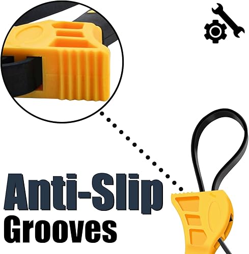 Miniatura 2 de 2 piezas de correa de goma ajustable llave de filtro de aceite llave de silicona para abridor de tarros llave para mecánicos, fontaneros, uso