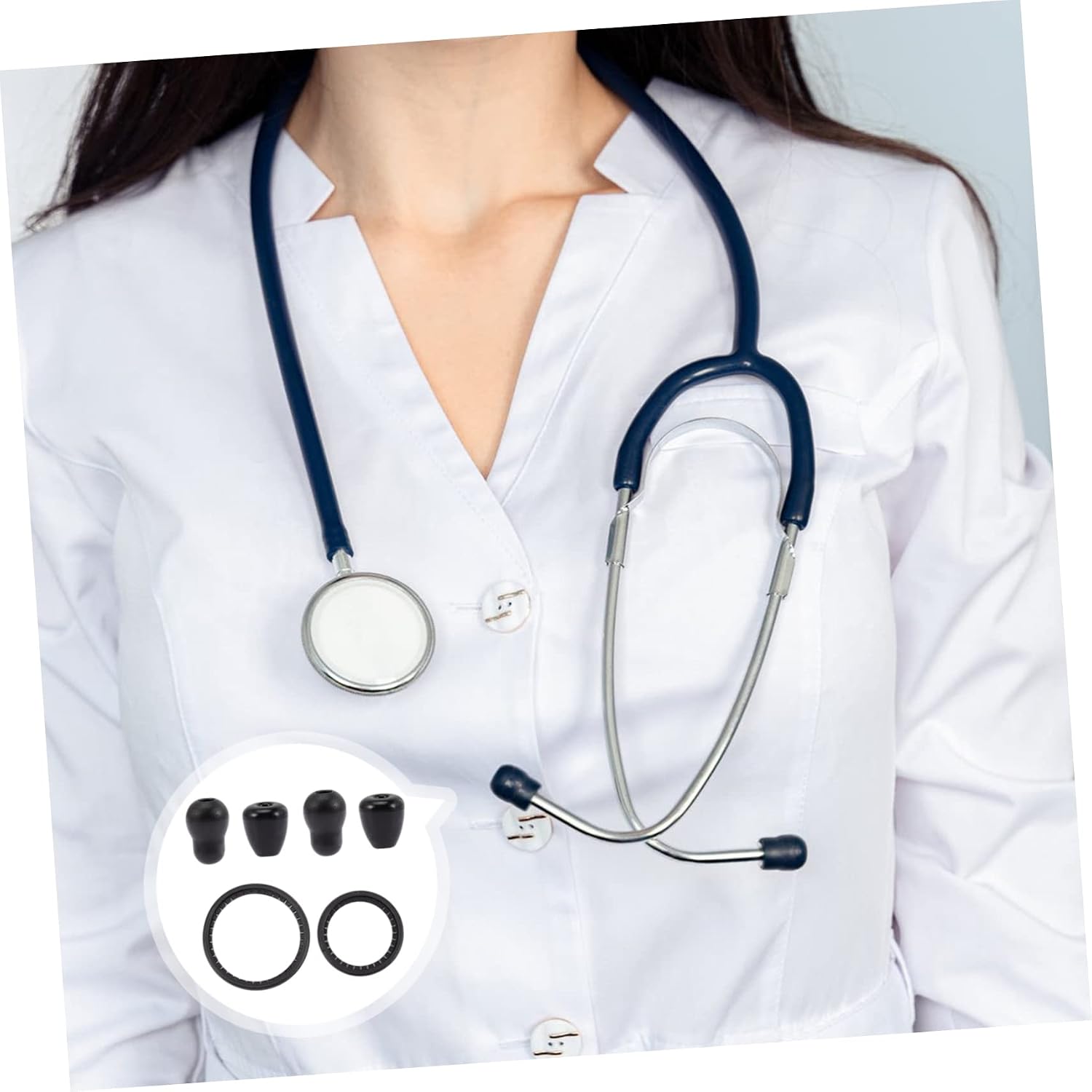 Luxshiny 1Set Stethoscope Replacement Parts Diaphragm for Enhanced Sound Quality for Doctors Nurses and Safe Pe Material Cardiology Accessories Included