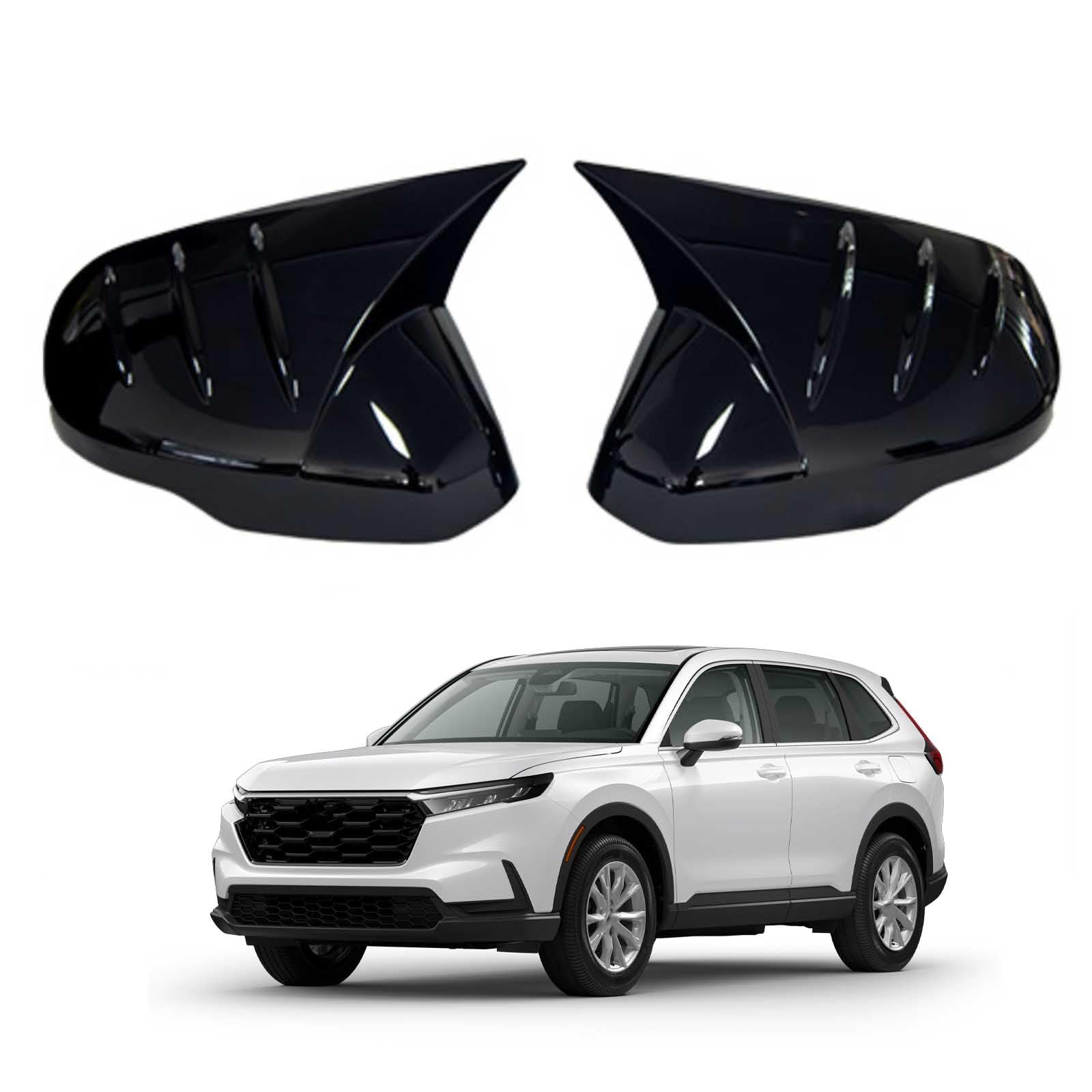 PAPEP Door Mirror Cover Caps for CR-V 2023, Left Right Side Wing Rearview Mirror Cover Lid 2 Pieces Exterior Styling Accessory,Glossy black