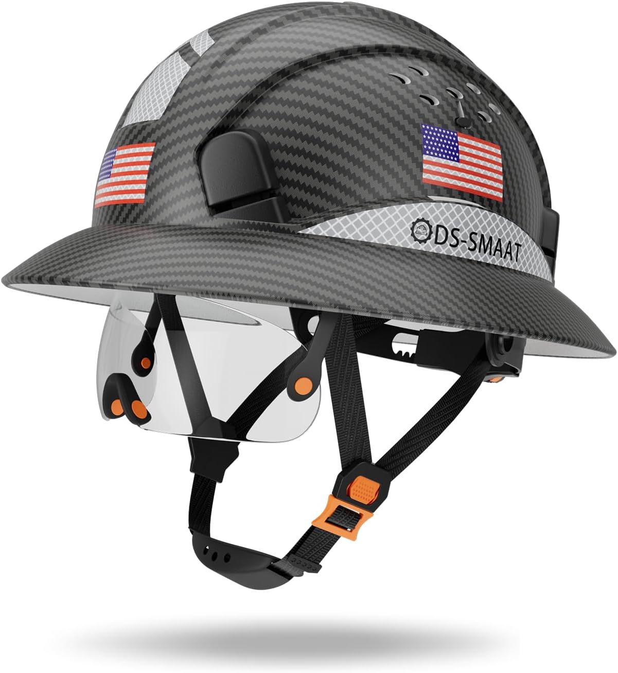 Full Brim Hard Hat with Visor, 6-Point Ratchet Suspension Safety Helmet, Superior Impact Head Protection, ANSI Z89.1 OSHA Approved Safety Helmet,Great for Men&Women