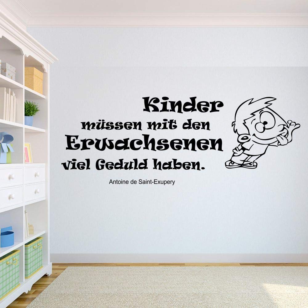 Adesivo da parete con scritta in lingua tedesca ''Kindermuss mit den den Jahre viel pazient haben frecher Bub '', 60 cm, resistente ai raggi UV e agli autolavaggi, qualità