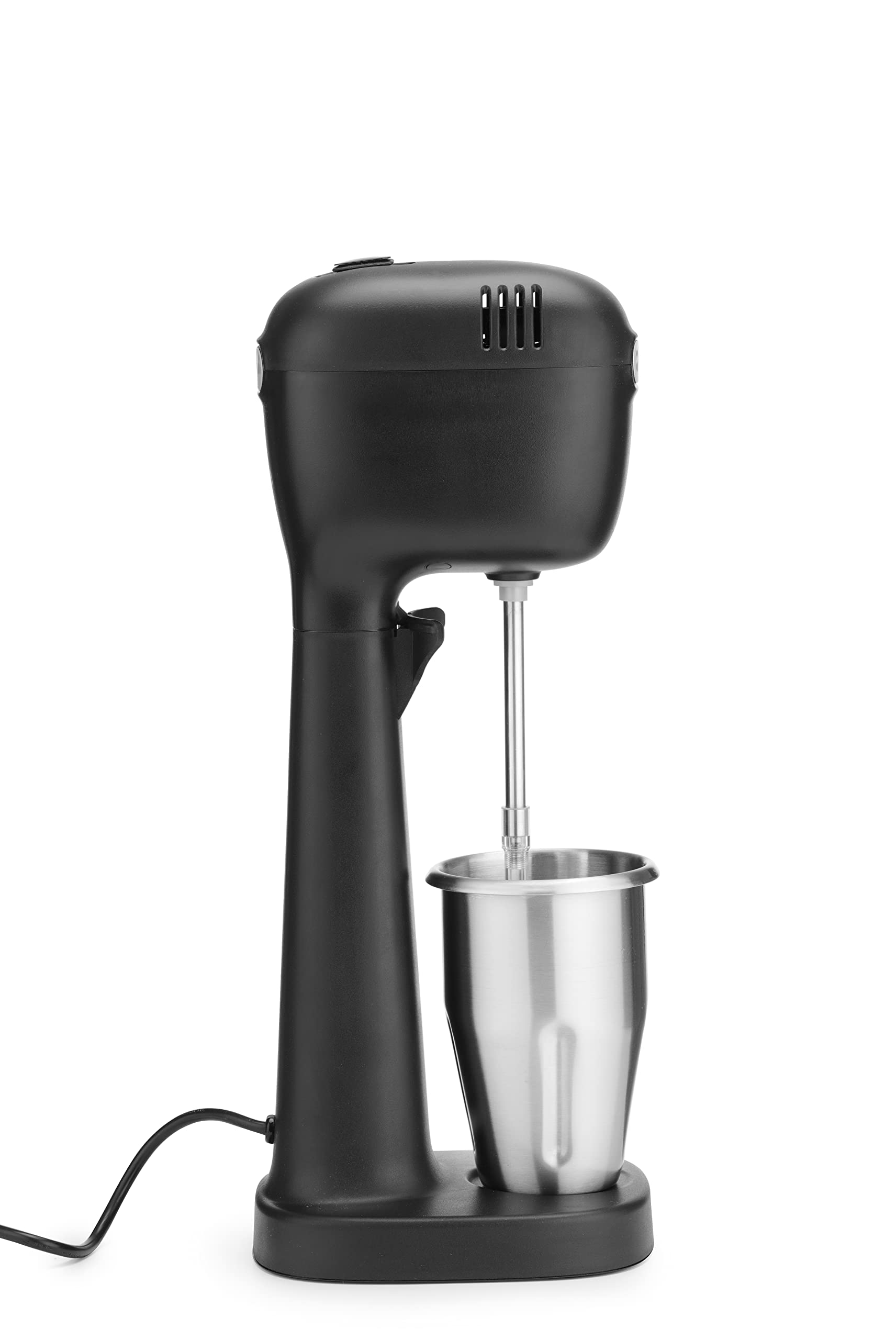 HENDI Mezclador Profesional de Bebidas, Aireador/Batidor de Bebidas Ligeras, Frappés, Capuchinos Fríos, Drink Mixer, Incluye 2 Vasos y 4 Agitadores, 230V/400W, 170x196x(H)490mm, Negro