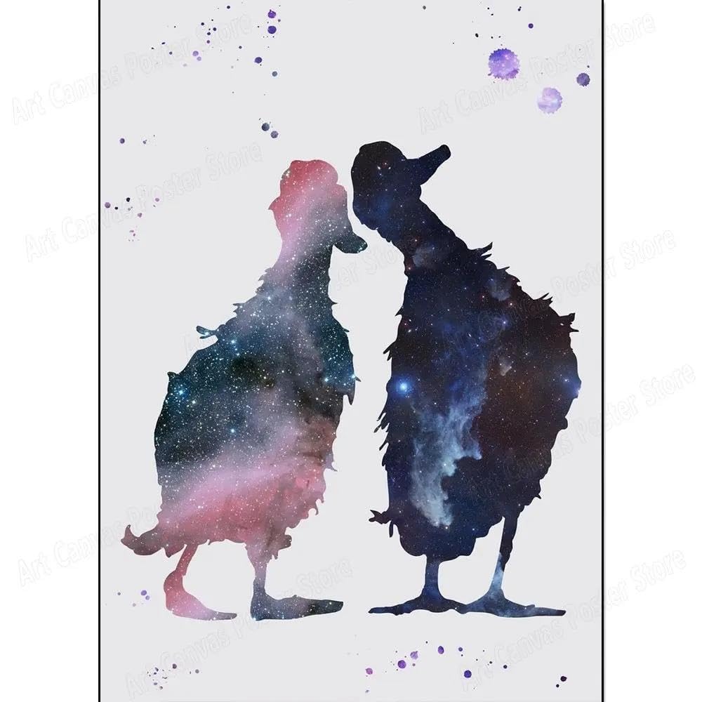 Impression sur toile oiseau abstrait 40x60cm aux finitions artistiques