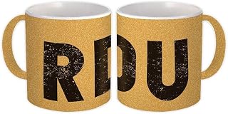 USA Raleigh-Durham Airport North Carolina RDU : Gift Mug Airline Travel Pilot - Gold Glitter