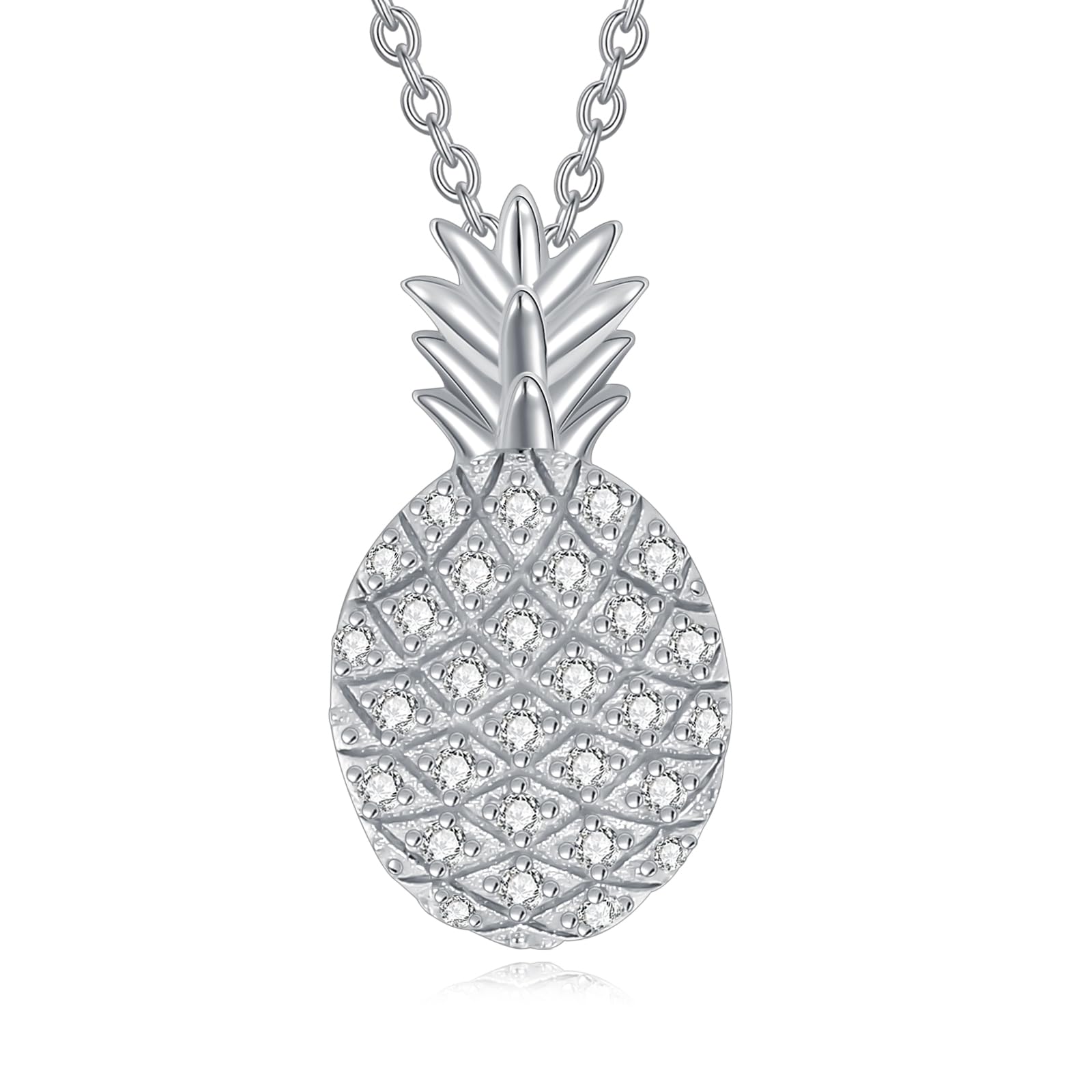 Pineapple Necklace 925 Sterling Silver Pendant for Women