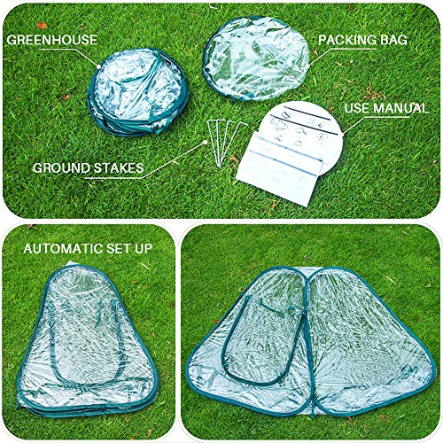 Portable Pop-Up Greenhouse Gardening Flowerpot Cover Small Foldable Pvc Shelter Grow House Backyard Garden Tent For Gardening Indoor Outdoor, 27"X27"X31" #TOP5