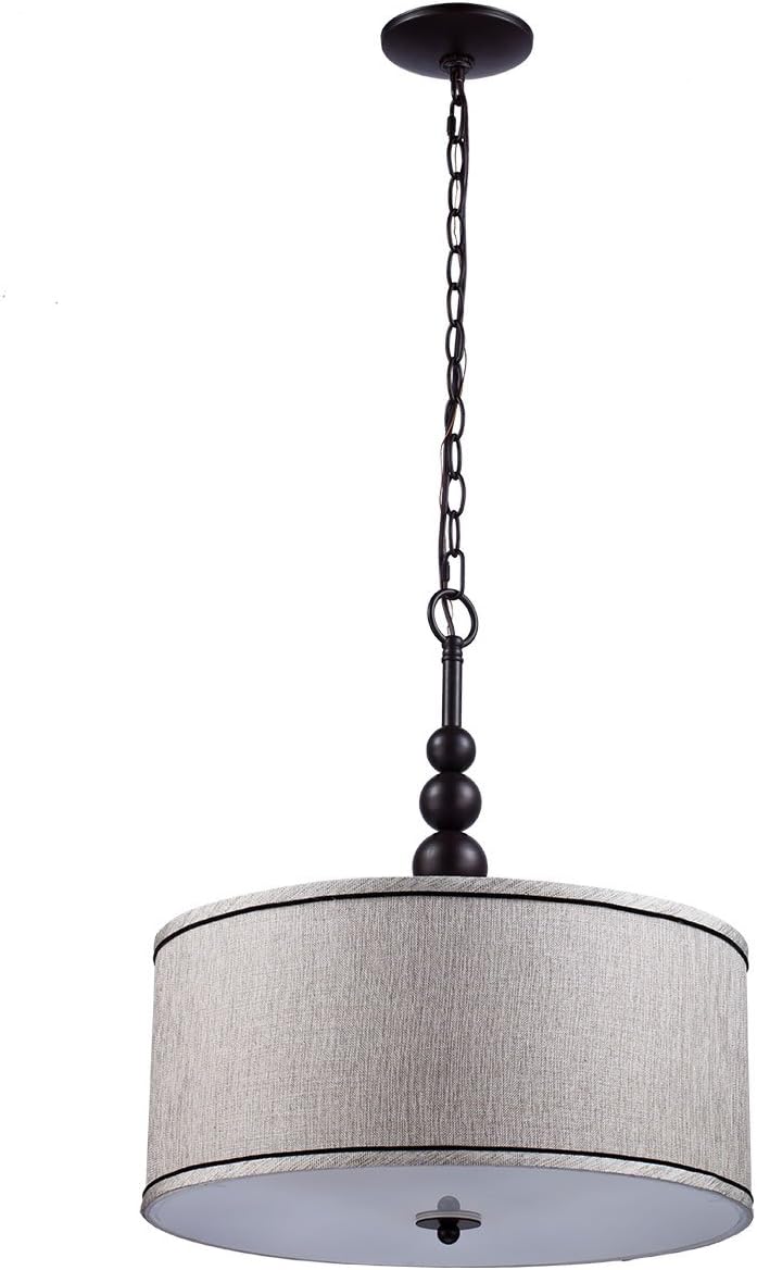 Exсluѕіvе Dіѕсоunt 90% Prісе YOBO Modern Gray Drum Chandeliers 3-Light Fabric Shade Pendant Light Fixture