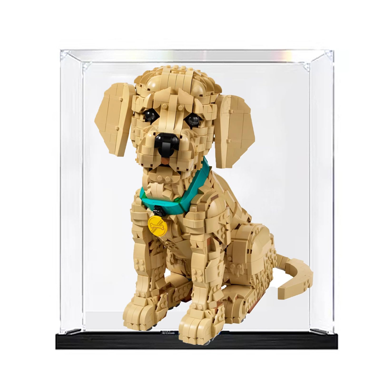 Acrylic Display Case for Lego 11384 Golden Retriever Puppy , Dustproof Display Box Showcase ,Gifts for Lego Lovers,Customizable(Model Kit Not Included