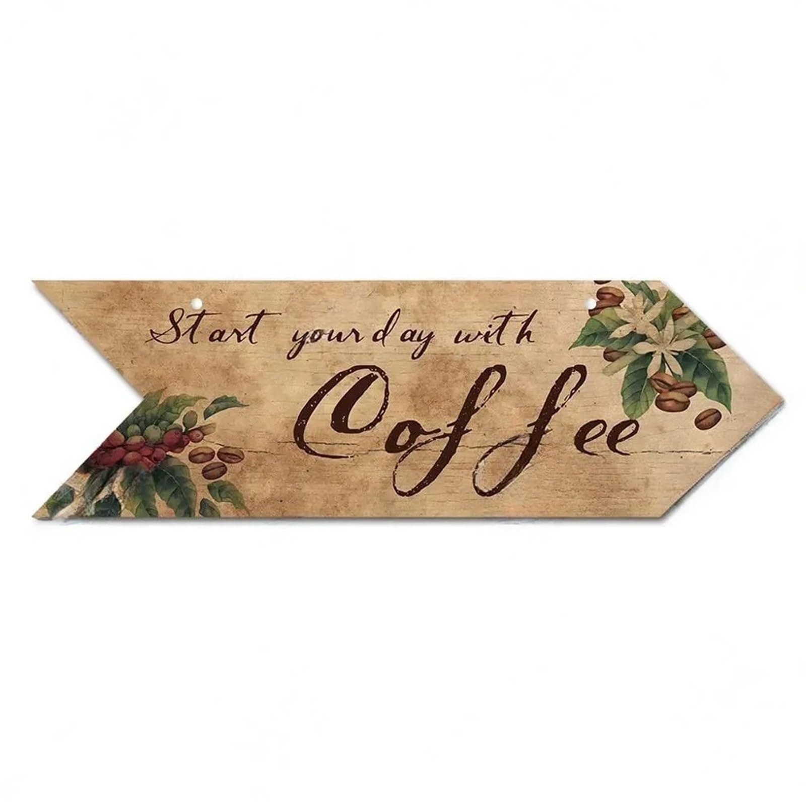 Vintage Arrow Sign Wood Wall Plaque Idea Panel For Cafe Decoration Irregular Hanging Coffee Wooden(Color17,45.9x15cm)