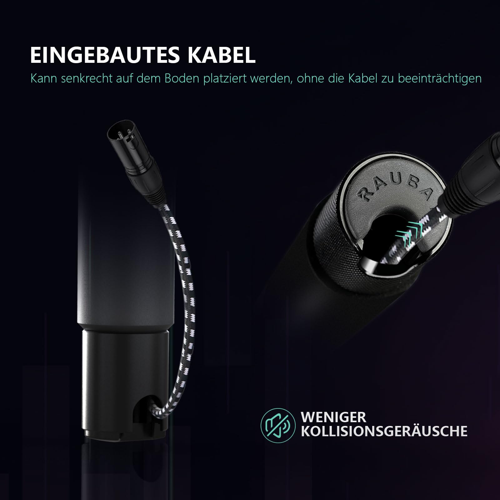 RAUBAY Mikrofon-Boompole, Carbonfaser, 1,1–2,7 m, 1/4" & 3/8", MA01 | 3-teiliger Carbon-Boompole, 1,1–2,7 m, mit 1/4- und 3/8-Zoll-Anschlüssen für Mikrofone und Tonaufnahmen