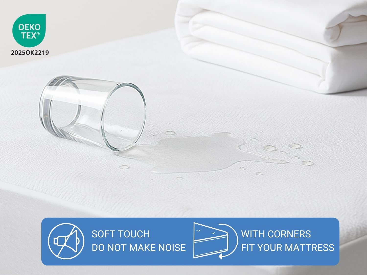 2 X Protector de Colchon Adulto Impermeable Transpirable Anti acaros Ajustable 135x180 cm