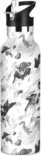 Miniatura 20 de Camouflage Gold Leakproof and BPA Free Reusable Water Bottle with Straw Lid Double-Wall Vacuum Insulation for Gym Sports