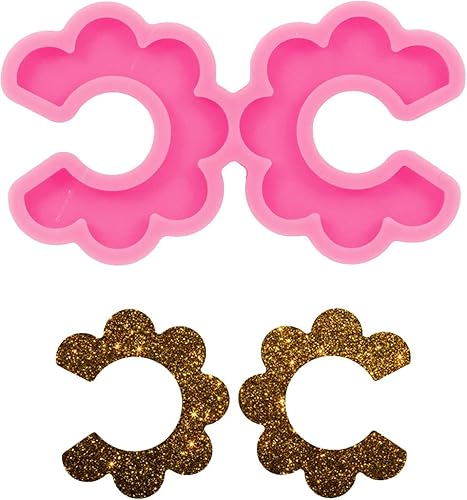 Angel Wings Moldes de silicona para aretes de flores brillantes, molde de resina epoxi para aretes, aretes de oreja, llaveros, colgantes,