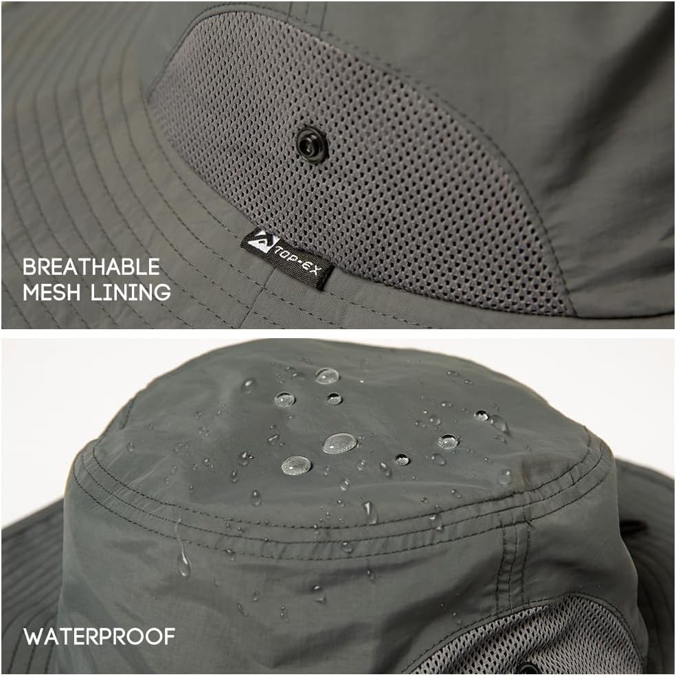 Oversized XL XXL Mens Waterproof UPF50+ Golf Bucket Sun Hats Big Head Boonie Safari Wide Brim Fishing - Image 7