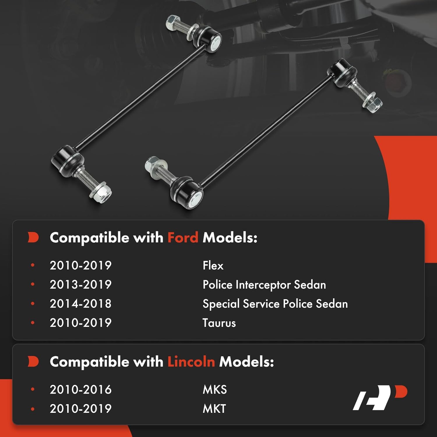 A-Premium 2 x Front Sway Bar Links Stabilizer Bar Links, Compatible with Ford Taurus 2010-2019, Flex 2010-2019, Police Interceptor Sedan 2013-2019, Special Service Police Sedan & Lincoln MKS, MKT