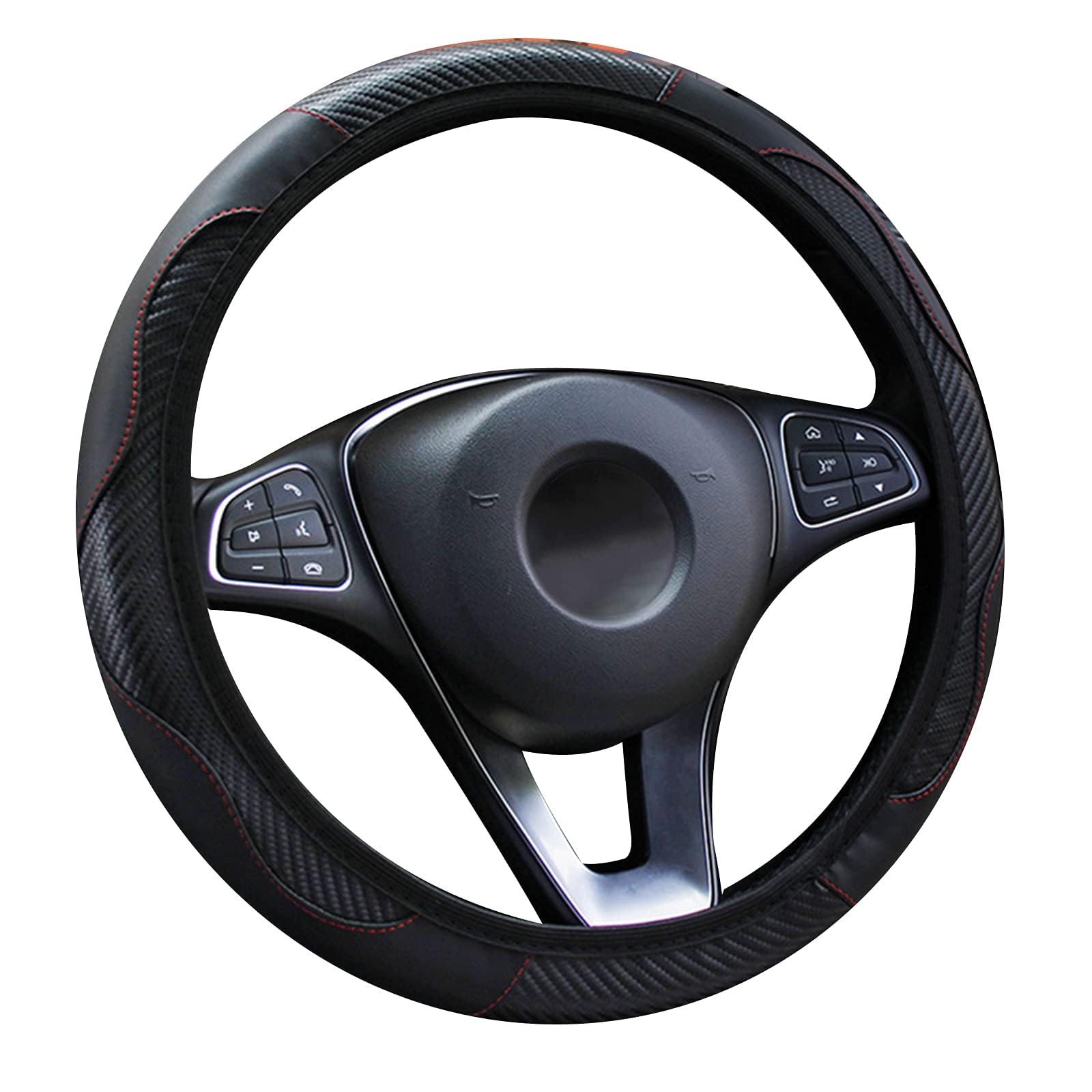 XHORGPZCK Car Steering Wheel Cover, for Dacia Sandero Stepway Crossover Car Steering Protector Auto Wheel Slipcover Volant Slipcover Steering Ring Protector,B