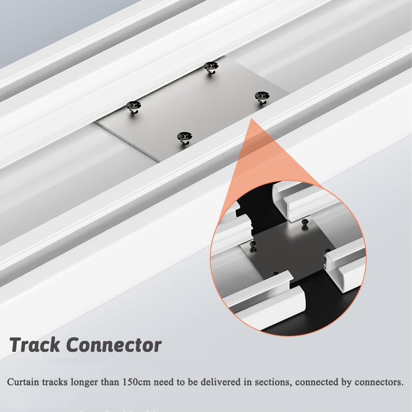 Tringle À Rideaux Silencieuse À Rails À Double Rangée, Ensemble De Rails De Rideaux Plafond Solidaires en Aluminium, pour Rideaux, Voilages Et Séparations De Pièces(Blanc,90cm/2.9ft)