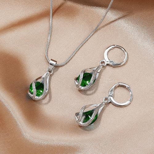 IFKM Silver Jewelry Sets for Women Rhinestone Crystal CZ Bridal Bridesmaid Accessories Necklace Earrings set for Wedding Prom Anniversary Birthday Gifts - Thumbnail 5