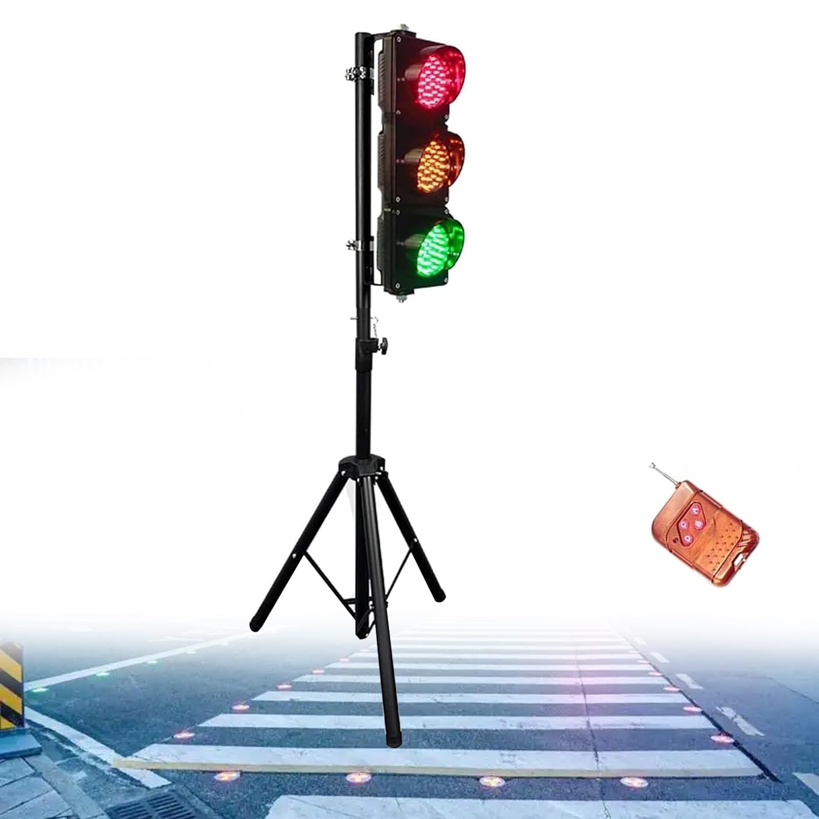Semáforo led TYH con soporte y control remoto batería recargable y altura ajustable