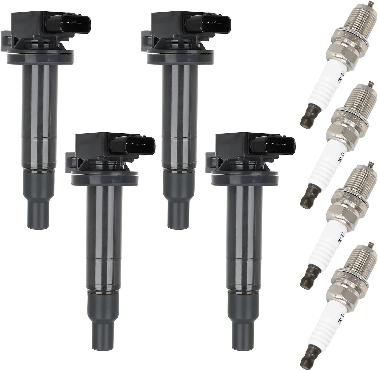 ASAPE 4PCS Ignition Coil and 4PCS Iridium Spark Plugs Fits for 2004-2006 for Scion xB, 2004-2006 for Scion xA, ReplacesUF316