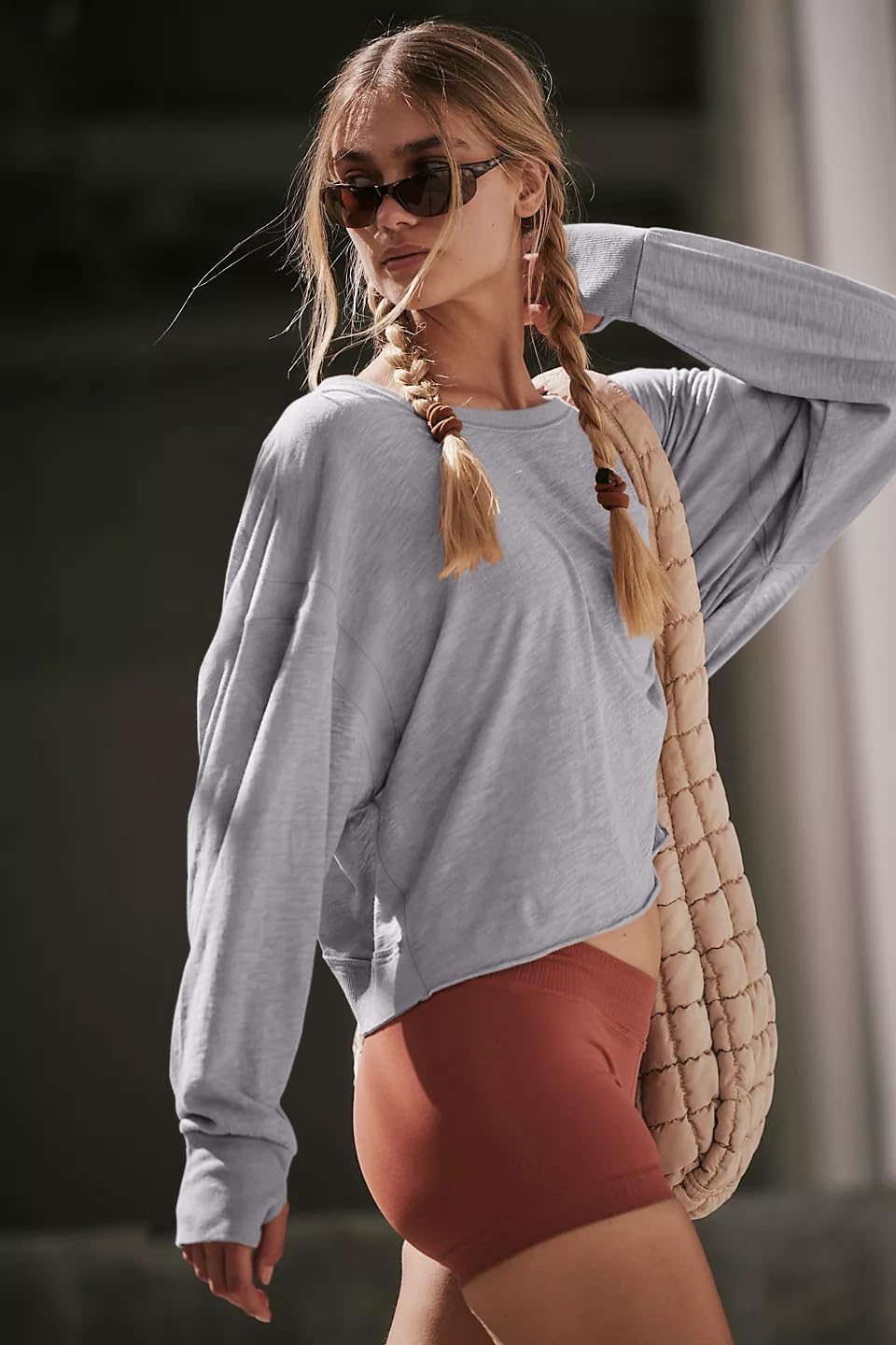 LASLULU Womens Open Back Long Sleeve Workout Tops Athletic Shirts Boat Neck Casual Running Tee Y2k Yoga Gym Tops - Image 3