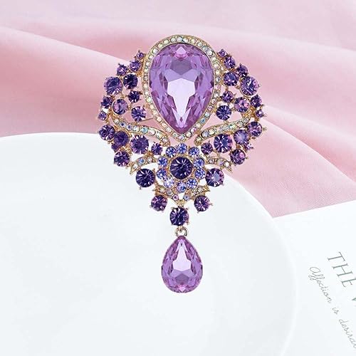 Miniatura 3 de 4 piezas de broche con gran tamaño de diamantes de imitación de cristal de joyería de moda, Cristal Diamante de imitación Resina, Sin gemas.