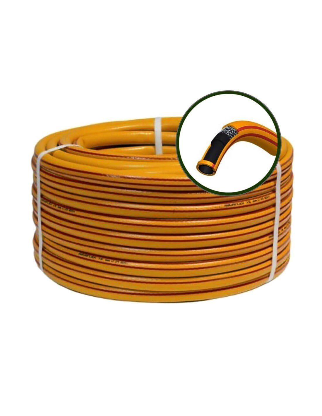 JARDIN202 - JARDIN202 - Manguera Aquaflex | Maguera para riego de jardín | Fuerte y resistente | 25 Metros | 20mm