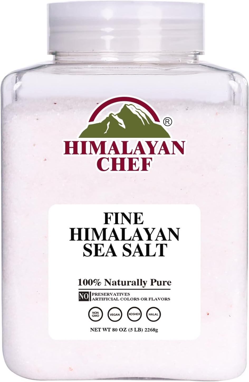Himalayan Chef Sea Salt Fine Grain, 5 lbs | Rich Minerals, 100% Natural and Unrefined Sea Salt Coarse Organic Minerals