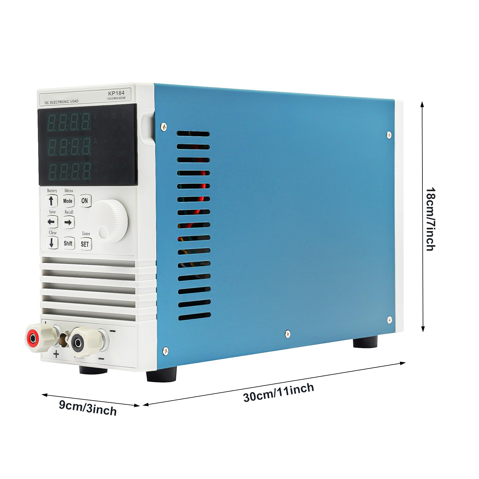 KP184 Single Channel DC Electronic Load Tester, comprobador de carga electrónico, 4 modos de carga (CC/CV/CW/CR), iluminación LED, fuente de alimentación, cargador y batería