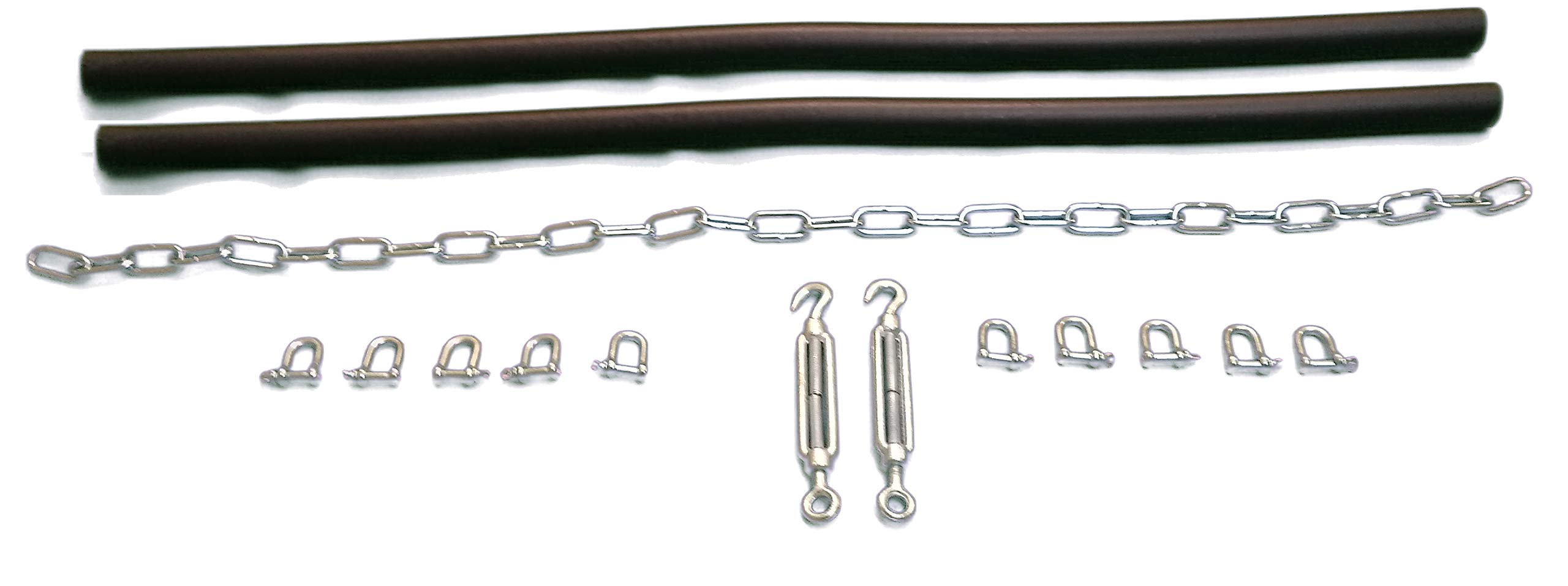 Trafalgar Marine Fender Fitting Kit - 10 x D Shackles, 2 x Turnbuckles, 1 x meter of chain, 2 x meter of PVC Tube