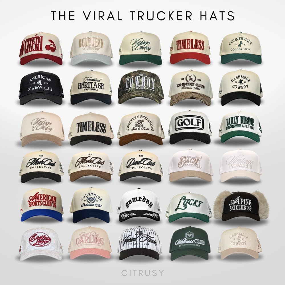 Vintage Fashion Trucker Hat | Men & Women | Trendy Cute Retro Red Caps for Country & Western | Camo Fur Cotton | Snapback - Image 7