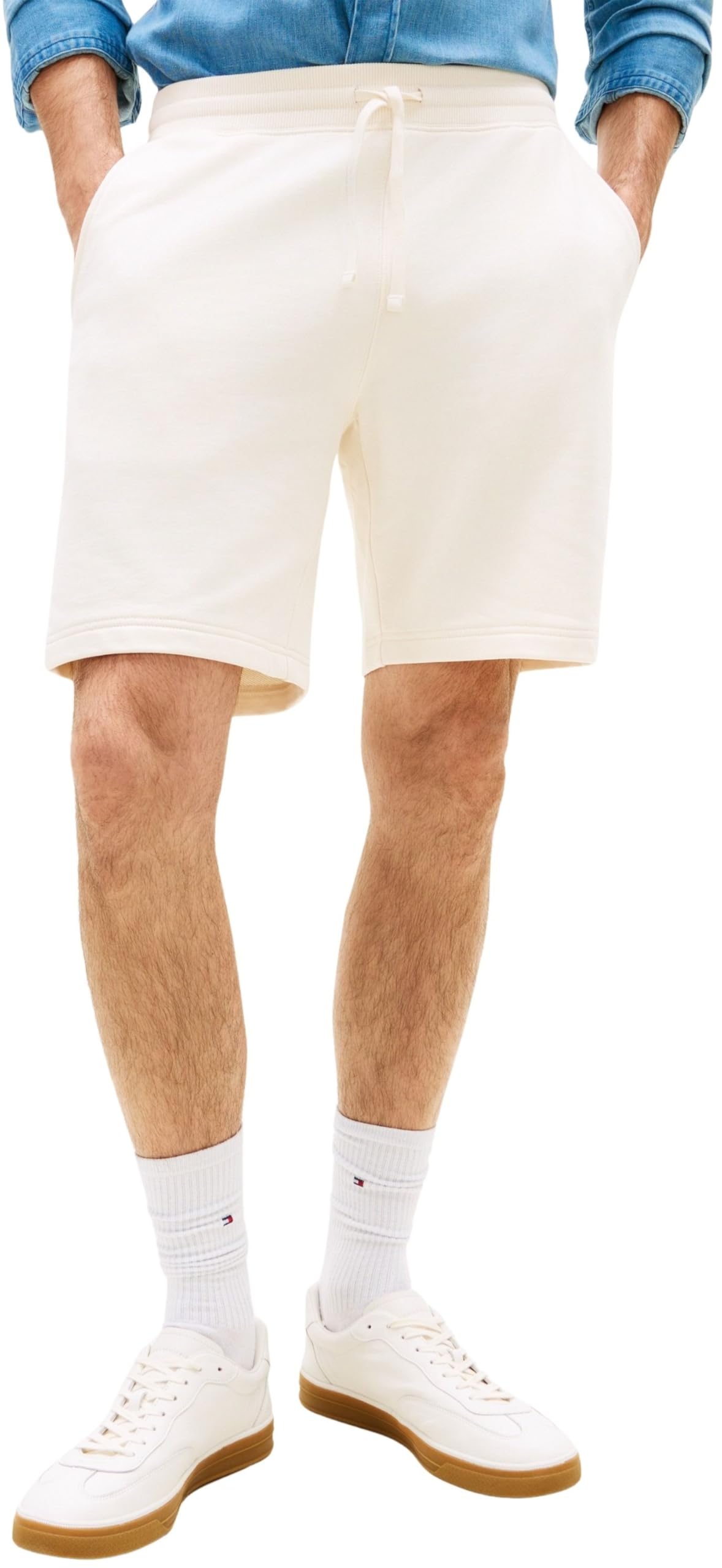 Tommy Hilfiger Men's Yellow (Ivory Petal) Essential Terry Sweatshort Mw0mw37240 Sweatpants, Yellow, L