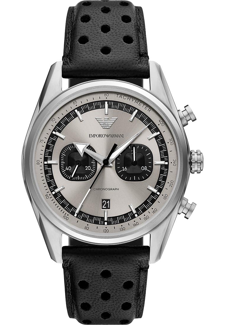 Emporio Armani Men's Analog Quartz Watch with Leather Strap AR11677