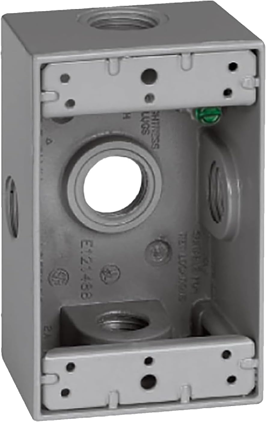 Sigma Engineered Solutions Weatherproof 14251-5X 1/2-Inch 5 Hole 1-Gang Side Entry Box, Gray