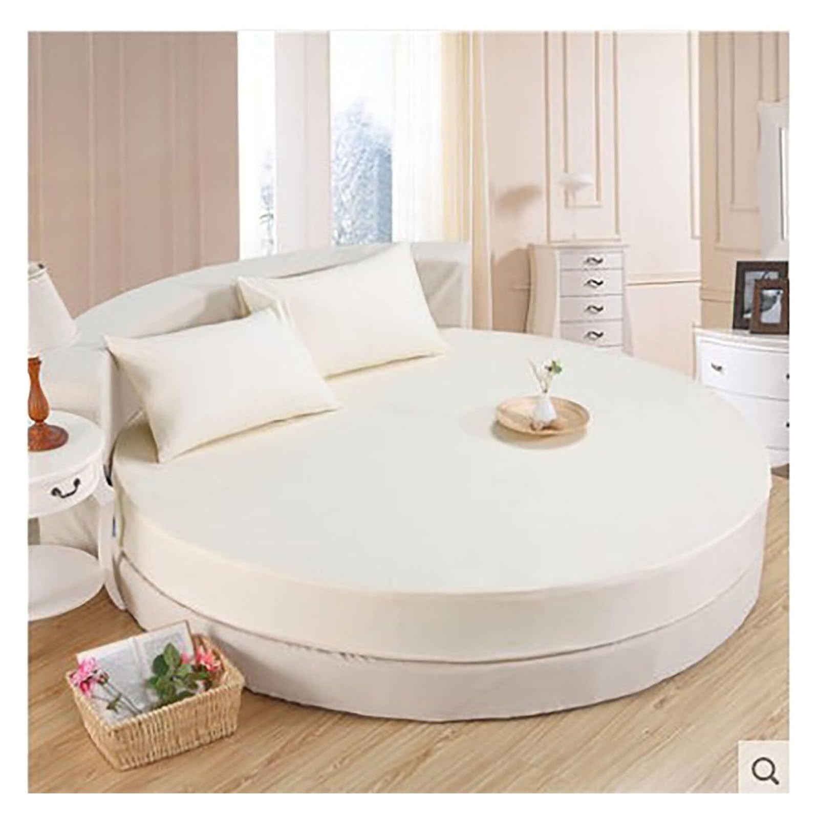 Housse de protection de matelas ronde 180 cm pour lit familial