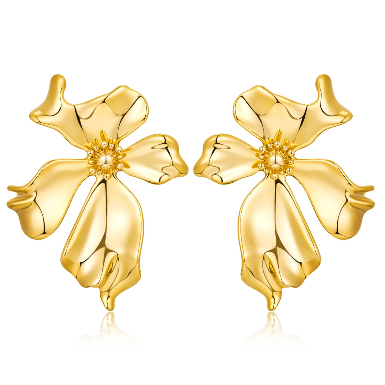 Klem -oorbellen -Ashley -roze- bloem- lang- geen gaatje- Charme Bijoux
