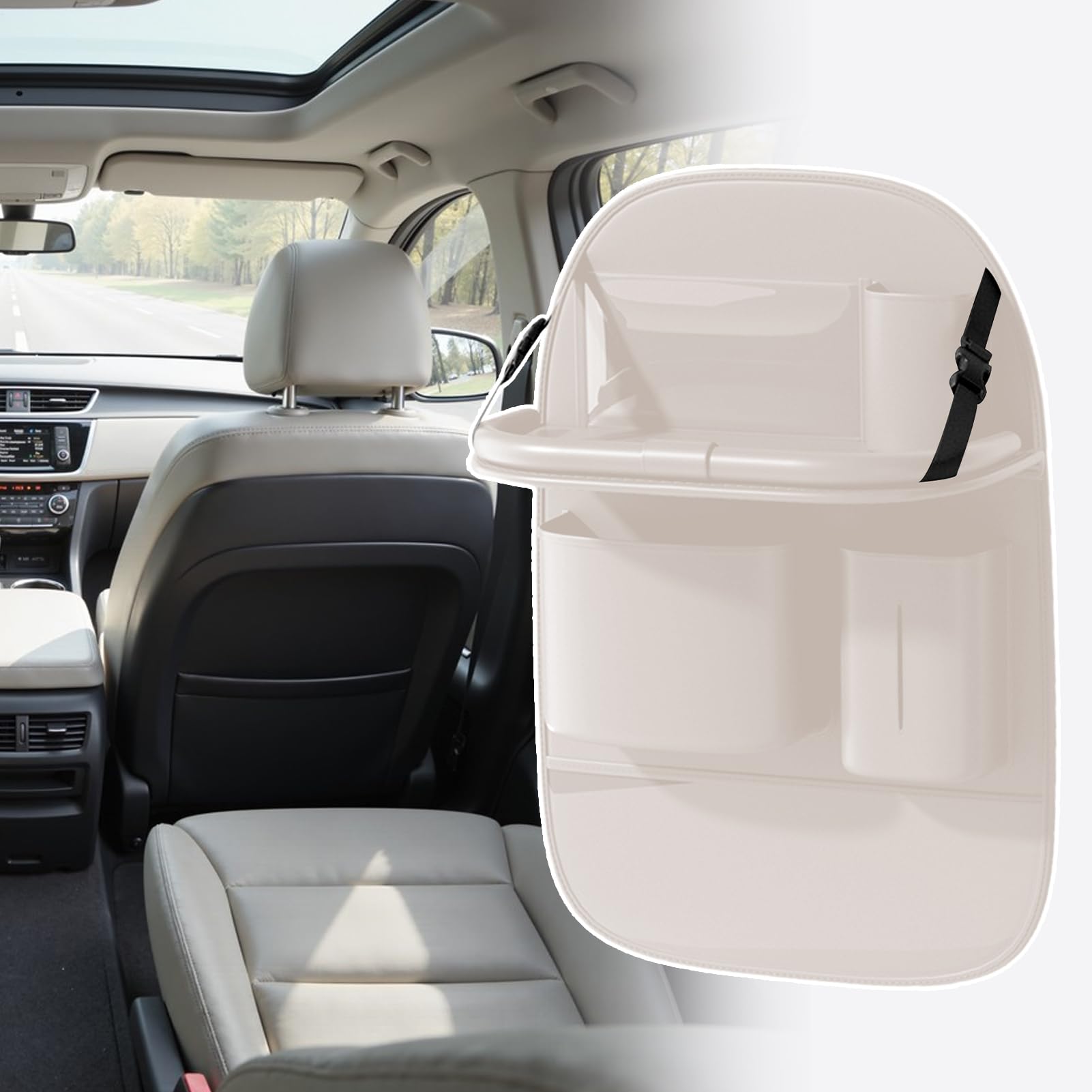 Organizzatore per Sedile Posteriore Auto Portafazzoletti in Pelle PU per | Organizzatore Multifunzionale Per Schienale Auto per Furgone Camion SUV Veicolo Bambini Viaggio Strada