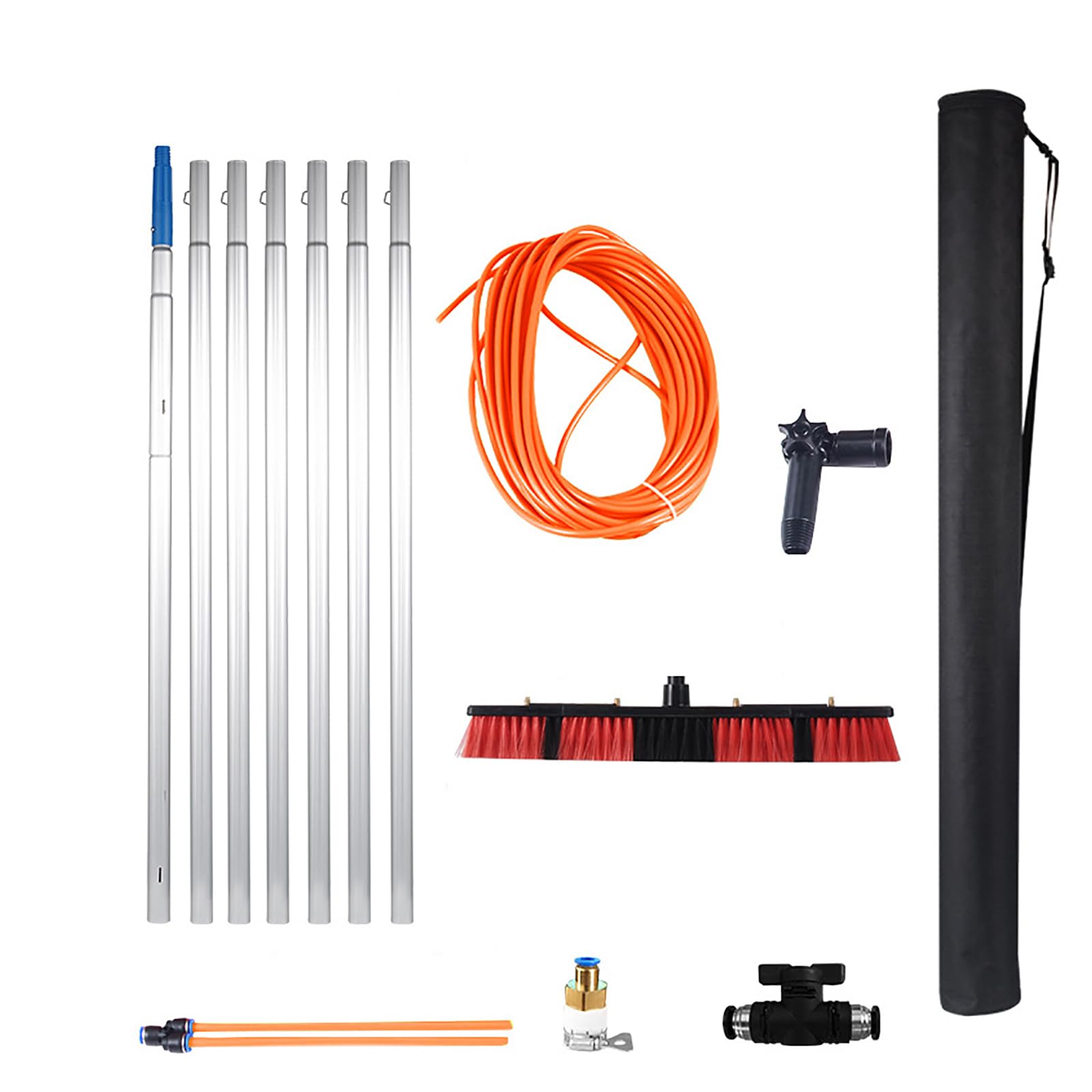 GTHTUHFD Telescopic Water Fed Brush 10-39Ft | Window & Solar Panel Cleaning Pole | Extendable 8M Rod With 35Cm Brush Head For Conservatory Roofs & Outdoor Cleaning,B-brush 55cm-10m