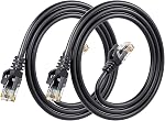 100ft/30M Cat6 Ethernet Cable, RJ45 LAN Patch Cable, 24AWG UTP CAT6 10Gbps Snagless High-Speed Wired Internet Cable for Router, Modem, Switch, PCs, Smart TV, Streaming Devices and More-Black