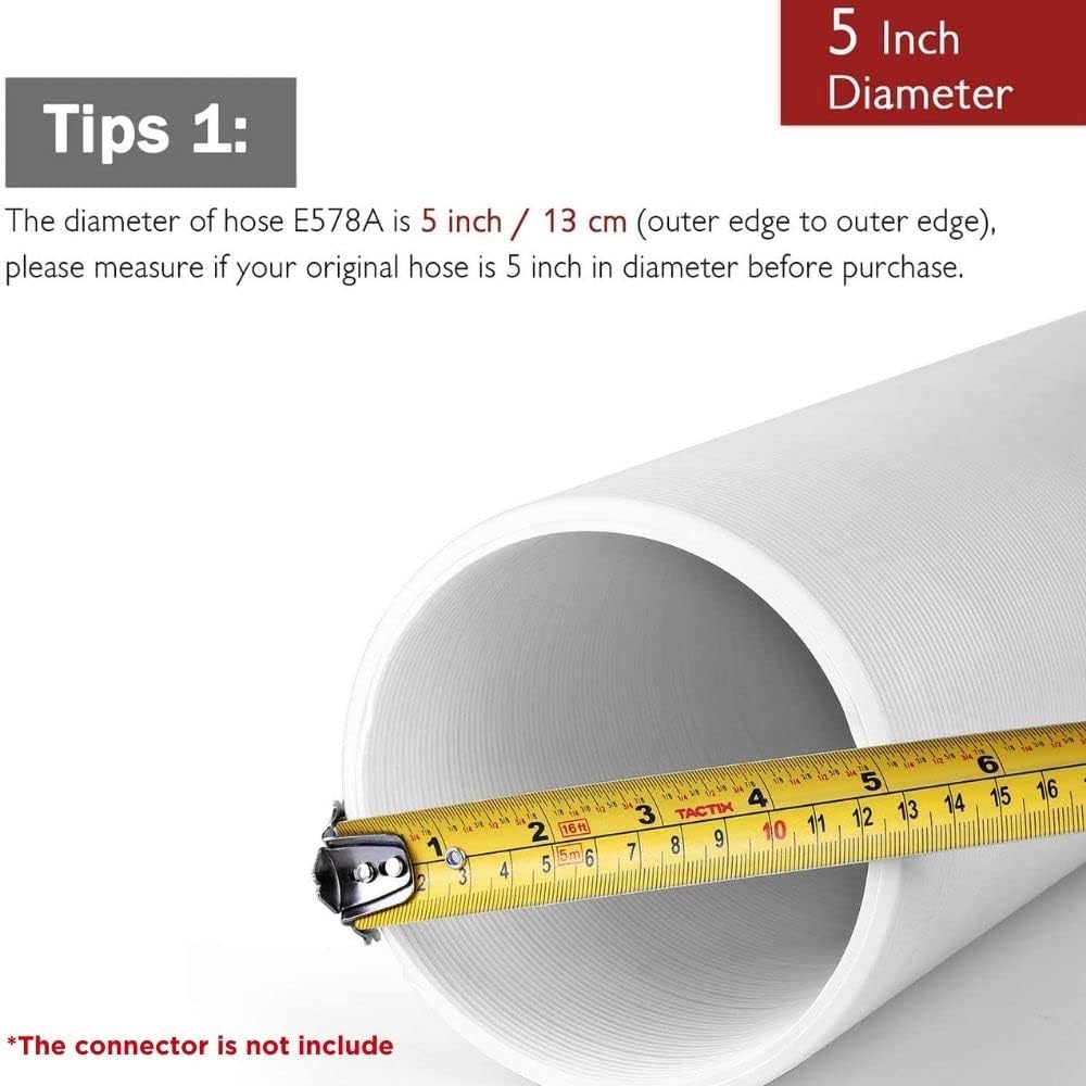 TURBRO Portable Air Conditioner Universal Exhaust Hose - 5 Inch Diameter, 78 Inch Length, Anti-Clockwise Thread : Automotive