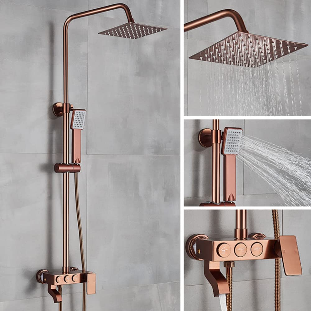 Mitigeur de douche noir et or Rose GOL pour une salle de bain spa