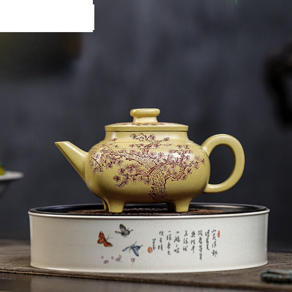 Dzbanek do herbaty 330 ml, fioletowa glina, ręcznie robiony garnek sosnowy surowa ruda zielona błoto herbata czajnik Zisha zestaw do herbaty, dzbanek do herbaty, dzbanek do herbaty na filiżankę