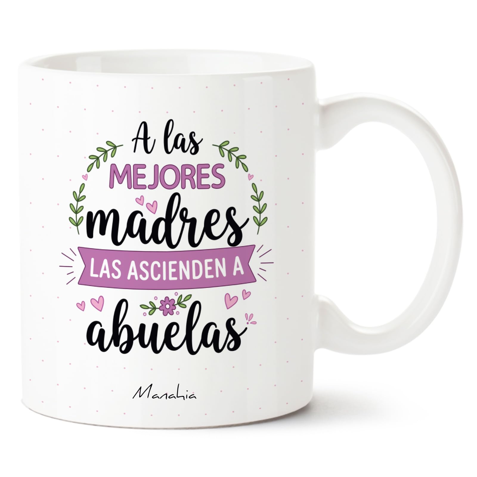 Manahia - Taza Abuela - A las mejores madres las ascienden a abuelas | Regalo Original Futura Abuelita - Yaya - Idea Sorpresa Anuncio Embarazo | Caja Regalo Kraft