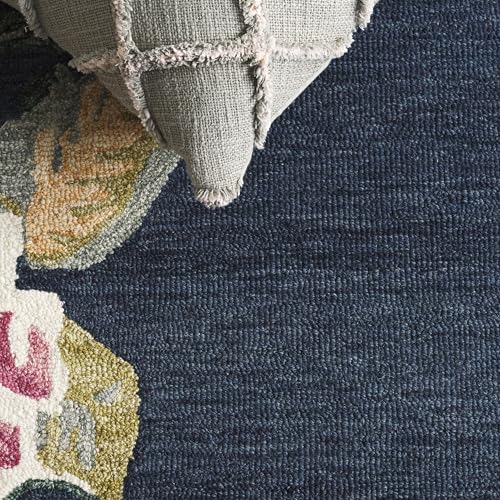 Tapete SAFAVIEH 5x8 Navy y Rosa, Lana, Hecho a Mano miniatura 6