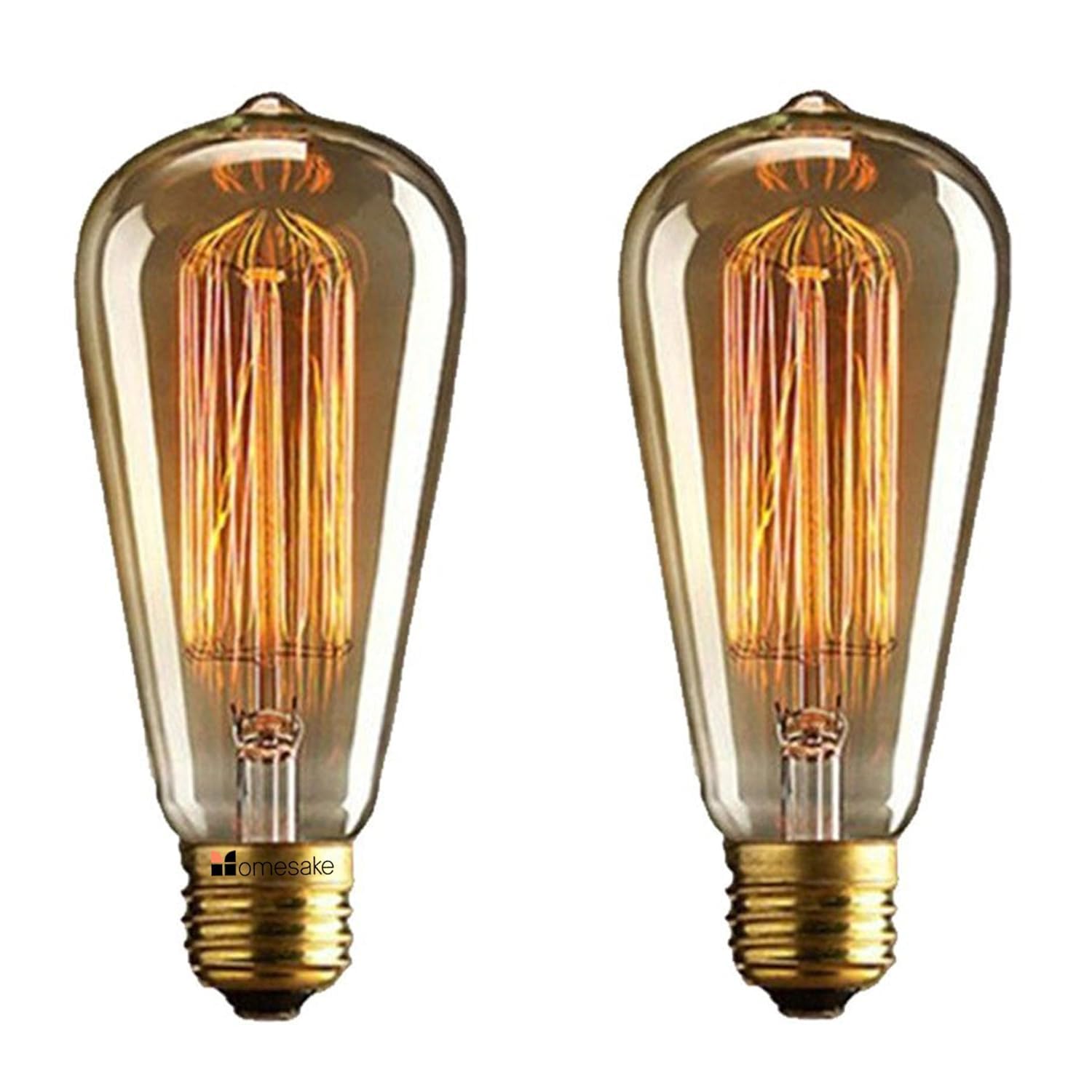 ST64 Edison Vintage Tungsten Squirrel Cage Filament Bulb E27 Screw Base Warm White Decorative Antique Retro Pear Shape Bulb for Pendant Lamp, Café, Restaurant, Home,Bar & Industrial Lighting Pack of 3-image-18