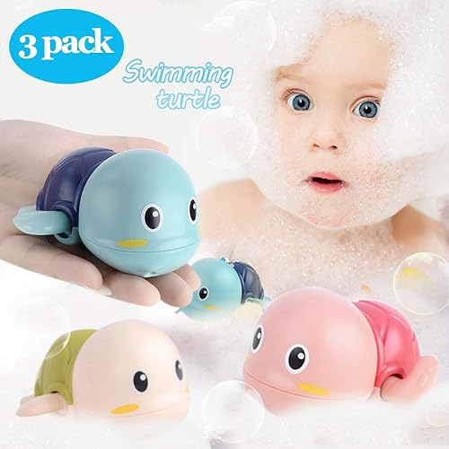 Miniatura 2 de Juguetes de baño para bebés, juguetes de tina de tortuga, juguete para bebés de 6 a 12 meses, tortugas flotantes para niños y niñas, baby shower,